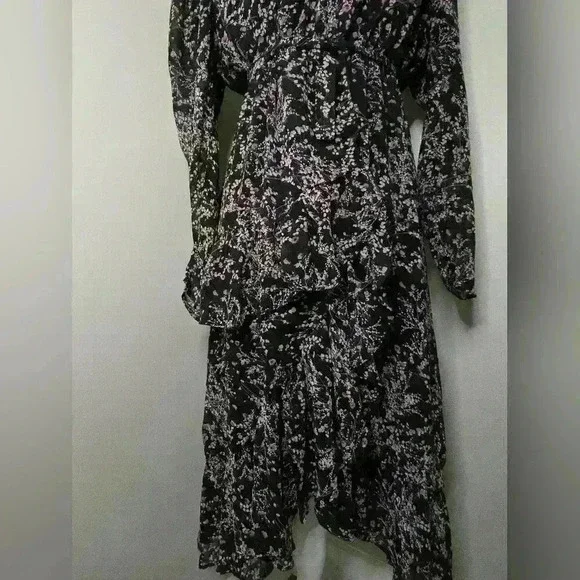 Lea & Viola Floral Ruffled Wrap Dress Size XS - Picture 4 of 11